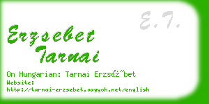 erzsebet tarnai business card